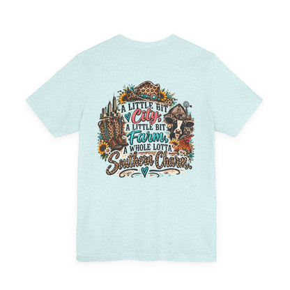 Copy of Country Charm Tee – “A Little Bit City, A Little Bit Farm” Graphic T-Shirt