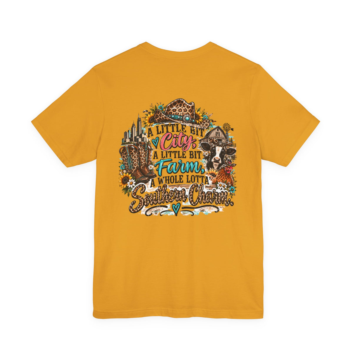 Country Charm Tee – “A Little Bit City, A Little Bit Farm” Graphic T-Shirt
