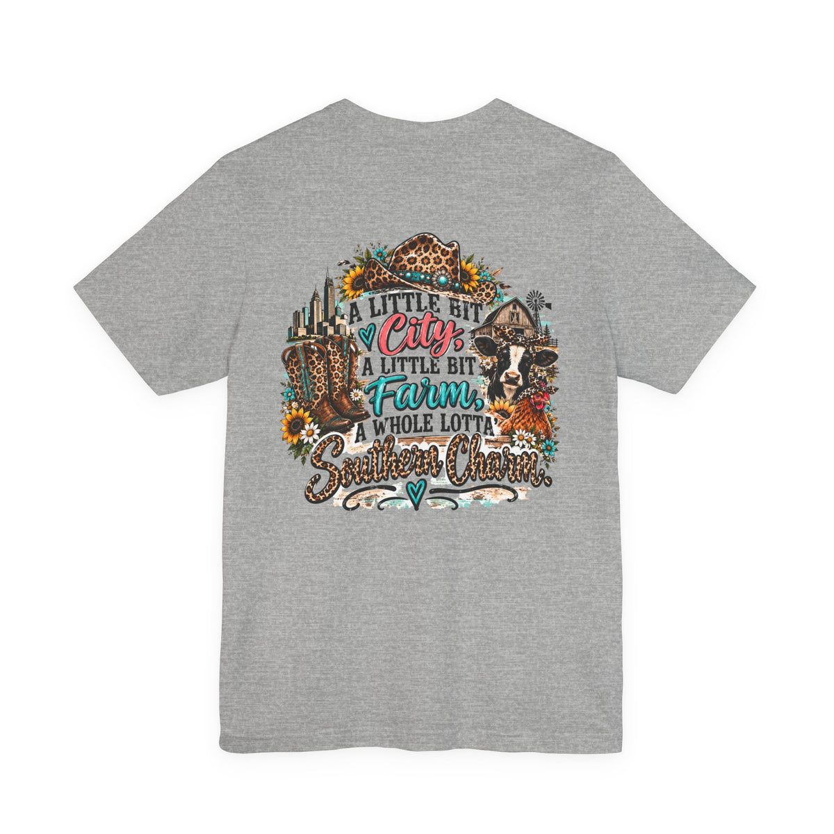 Country Charm Tee – “A Little Bit City, A Little Bit Farm” Graphic T-Shirt