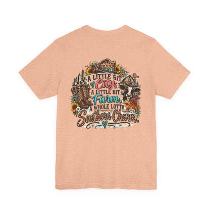 Copy of Country Charm Tee – “A Little Bit City, A Little Bit Farm” Graphic T-Shirt