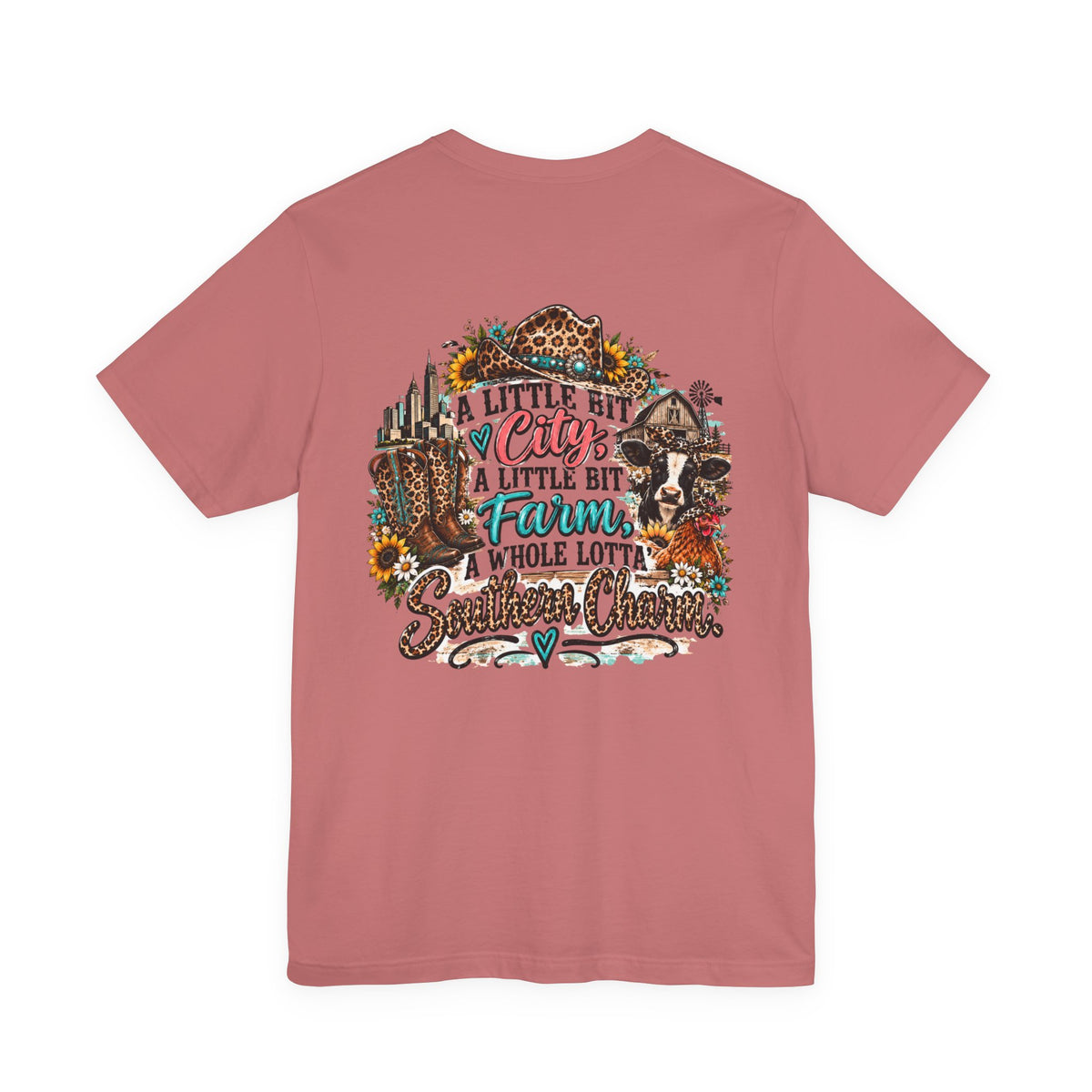 Copy of Country Charm Tee – “A Little Bit City, A Little Bit Farm” Graphic T-Shirt
