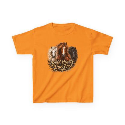 Kids T‑Shirt — Wild Hearts Run Free Horse Graphic Tee